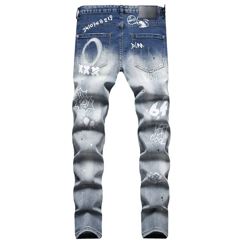 new design fashion BRAND Men Jeans DSQ2 Denim Pants Hole Slim Trousers Metal Buttons Party Classics D2 coolguy JEANS blue 098