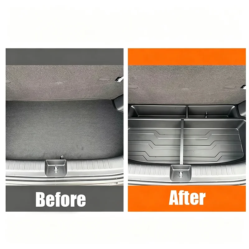 For BYD Dolphin Mini Seagull 2024 2025 2026 TPE Car Rear Trunk Bottom Storage Box Organizer Cargo Filling Expand BOX Accessories