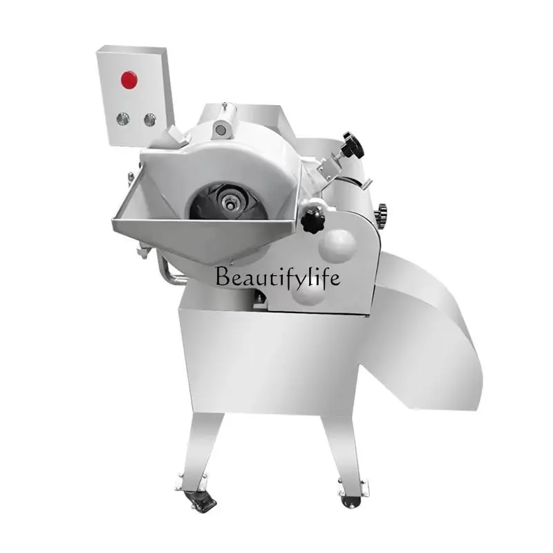 

05Automatic micro-frozen meat granulator commercial radish taro shiitake mushroom ginger cubes into diced granulator