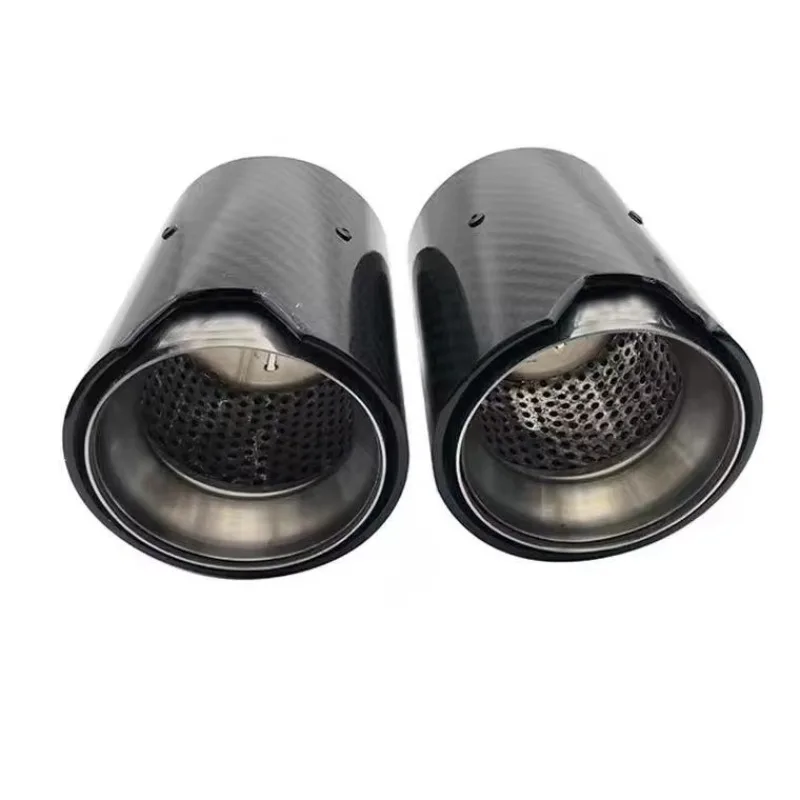 

SXLL Exhaust tail pipe Car muffler Exhaust pipe Tail tip Matte carbon fiber refitted single outlet straight custom logo