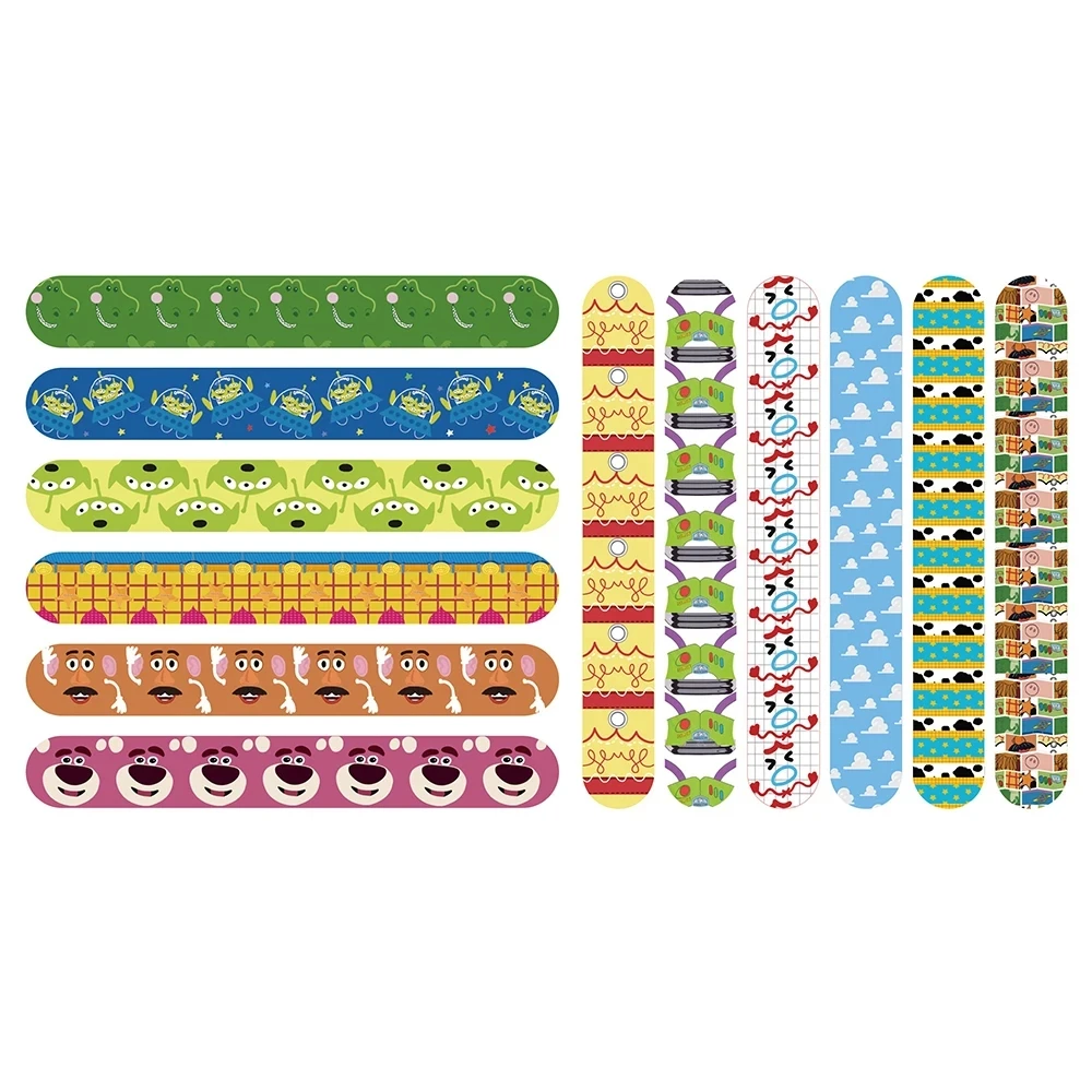 12pcs Disney Toy Story Bracelets Wristband Blue sky and white clouds Snap Bracelets Party Favors for Girls Baby Shower Supplies