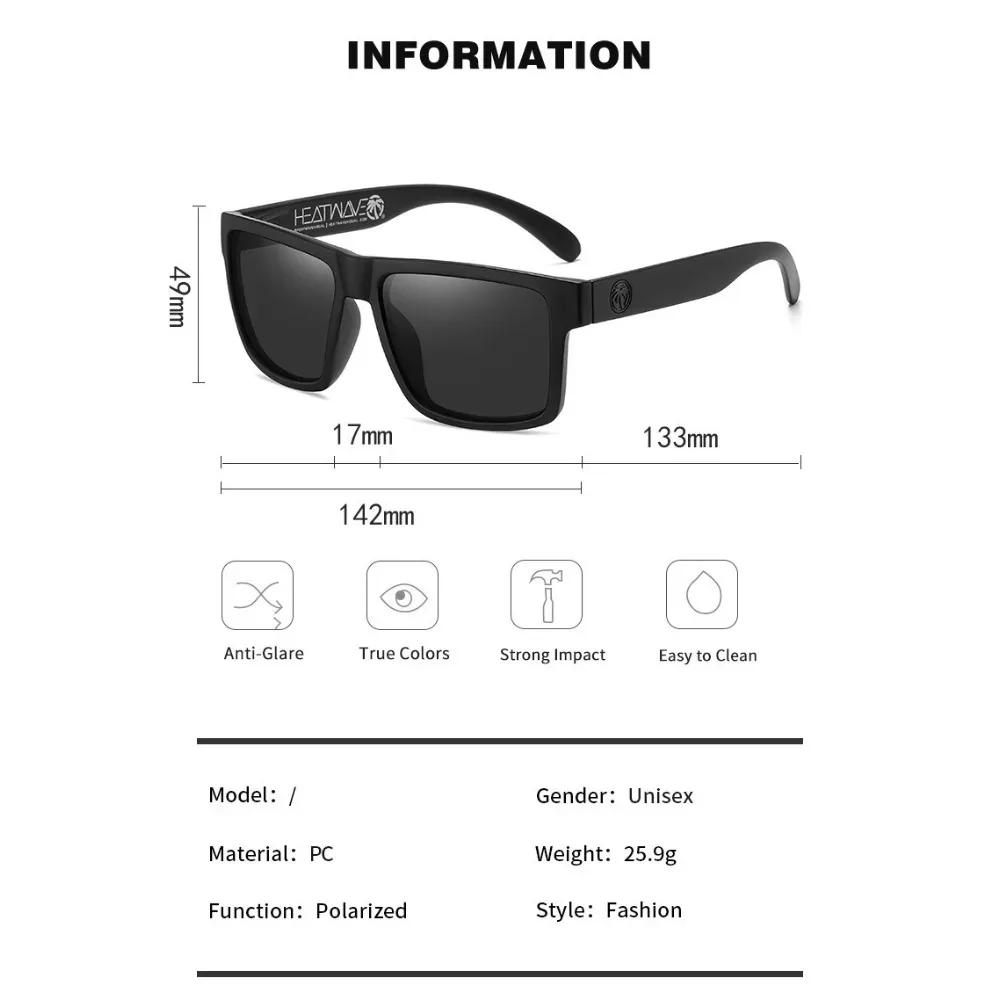 1PCS luxury brand mirror sunglasses polarized lenses men's glasses | square frame, PC material, including mirror box, novelty style, color-changing lens-HW10 color random Christmas Halloween gift recommendation