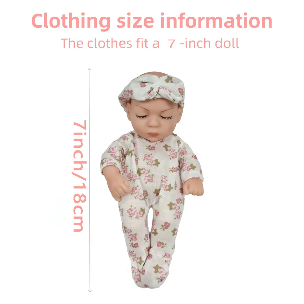 7 Zoll 18 cm realistische Mini-Puppenkleidung, kleine Vinyl-Anziehkleidung für wiedergeborene Puppen