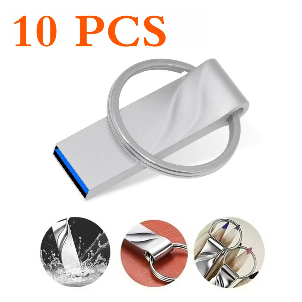 10 Buah/Lot U-disk Metal Flash 3.0 USB Drive 64GB Kapasitas Asli Pen Drive Baca Cepat USB Memory Stick Flash USB Tahan Air Hadiah USB