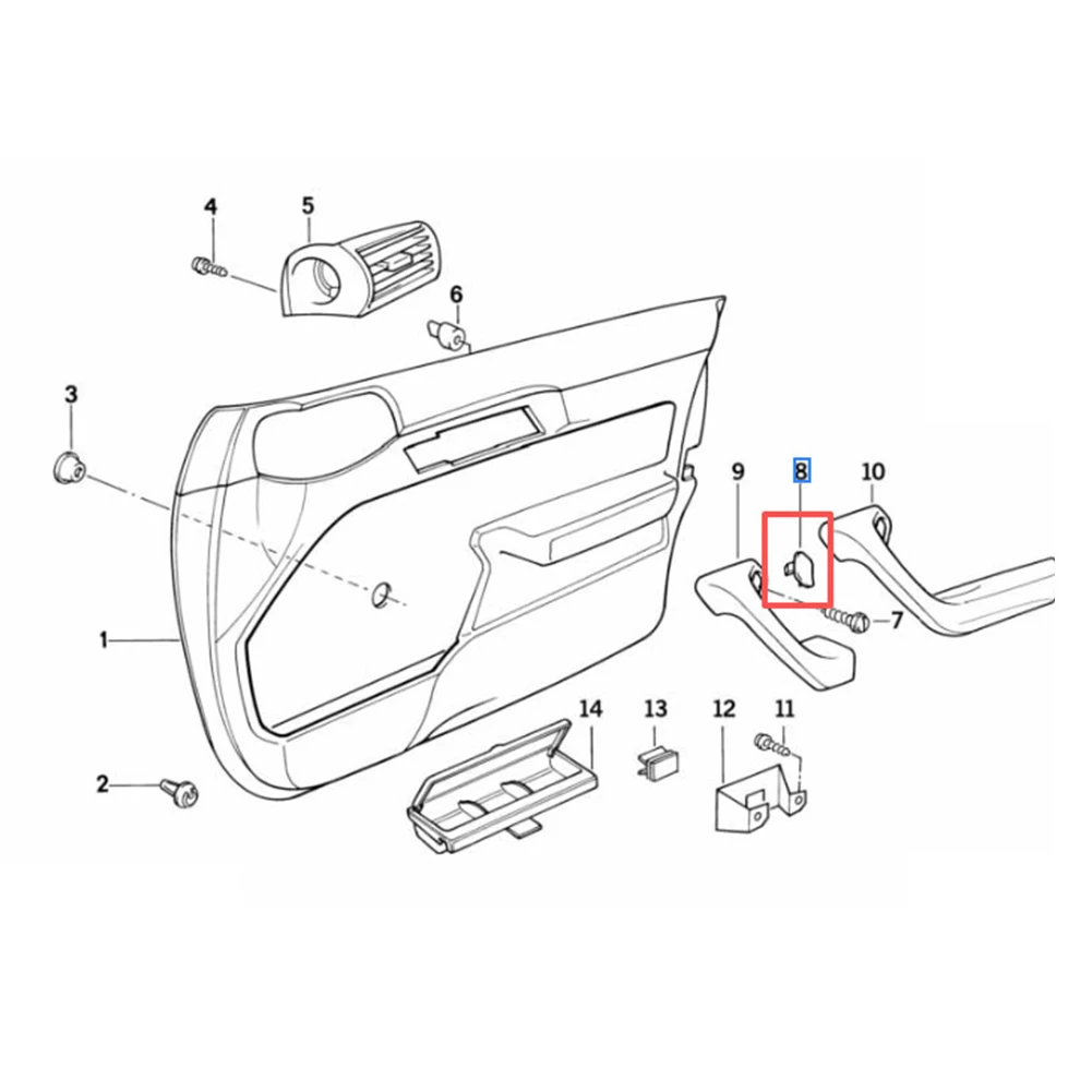 

OEM Interior Door Handle Trim Cover Cap 51411903734 Compatible with For BMW E24 For E30 E32 For E34 E36 Z3 1976-2002