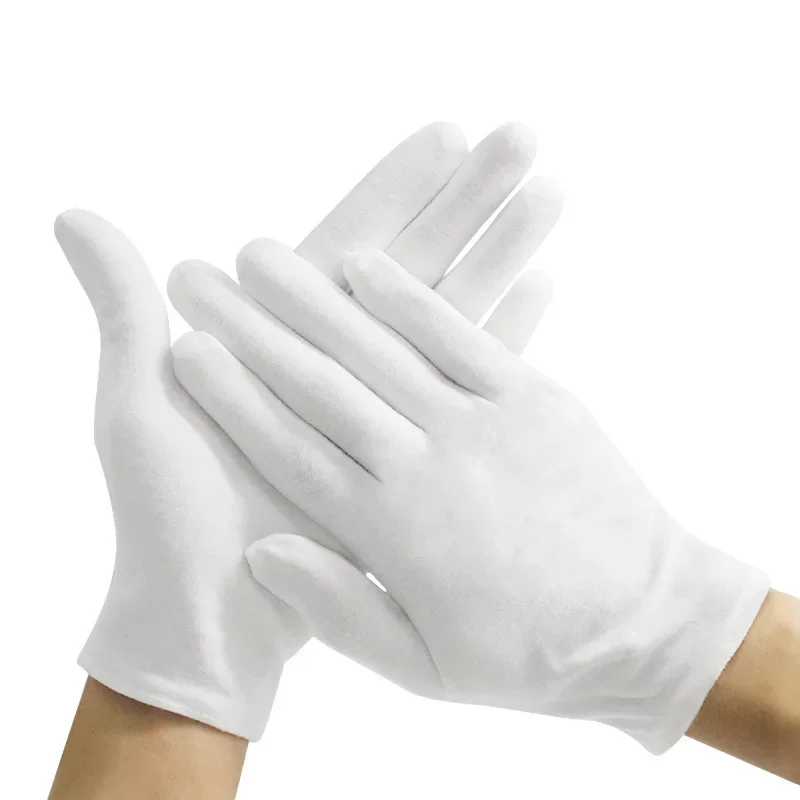 Cotton Gloves for Dry Hands, White Cotton Gloves Cloth Serving Gloves for Dry Hands Inspection