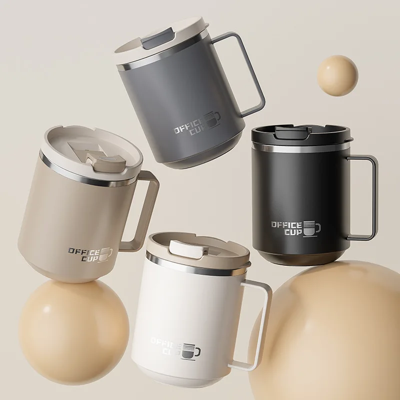 304 Edelstahl Kaffeebecher im Ins-Stil Hochwertige Optik Büro-Wasserbecher Haushaltsbecher mit Teesieb Schlichter Becher