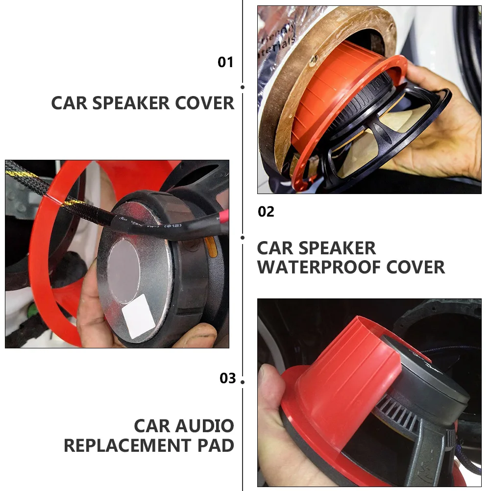 

2 Pcs Waterproof Speaker Cover Covers Horn Guard Protection Pad Car Audio Accessories Abs