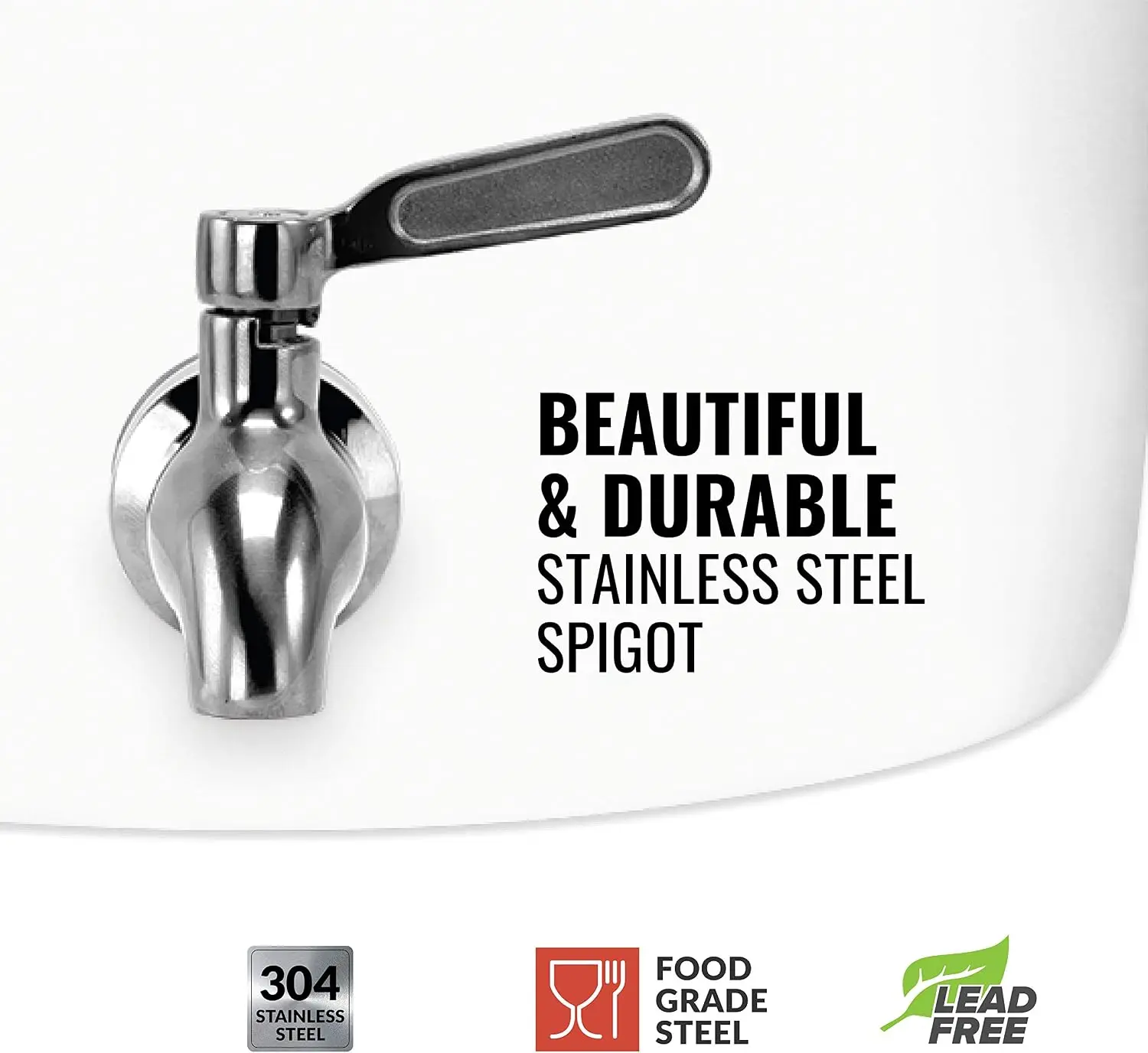Geo Sports Porcelain Ceramic Crock Water Dispenser, Stainless Steel Faucet, Valve and Lid Included. Fits 3 to 5 Gallon Jugs. (Bl