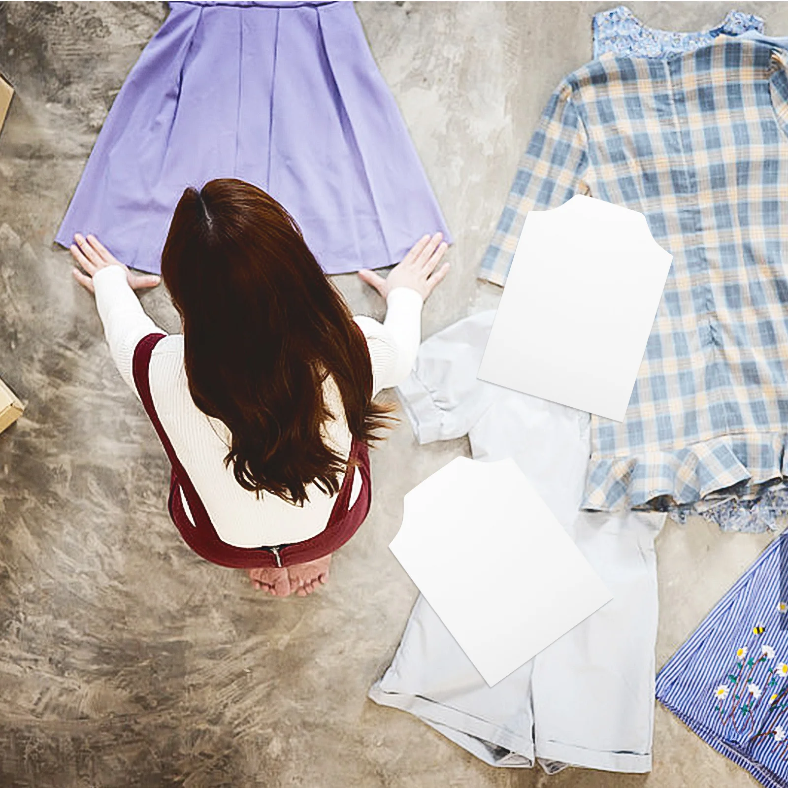 100 قطعة قميص من الورق المقوى الأبيض شكل 22x30 سنتيمتر الثقيلة للطي شكل للقمصان تي شيرت تخزين الملابس التعبئة والتغليف