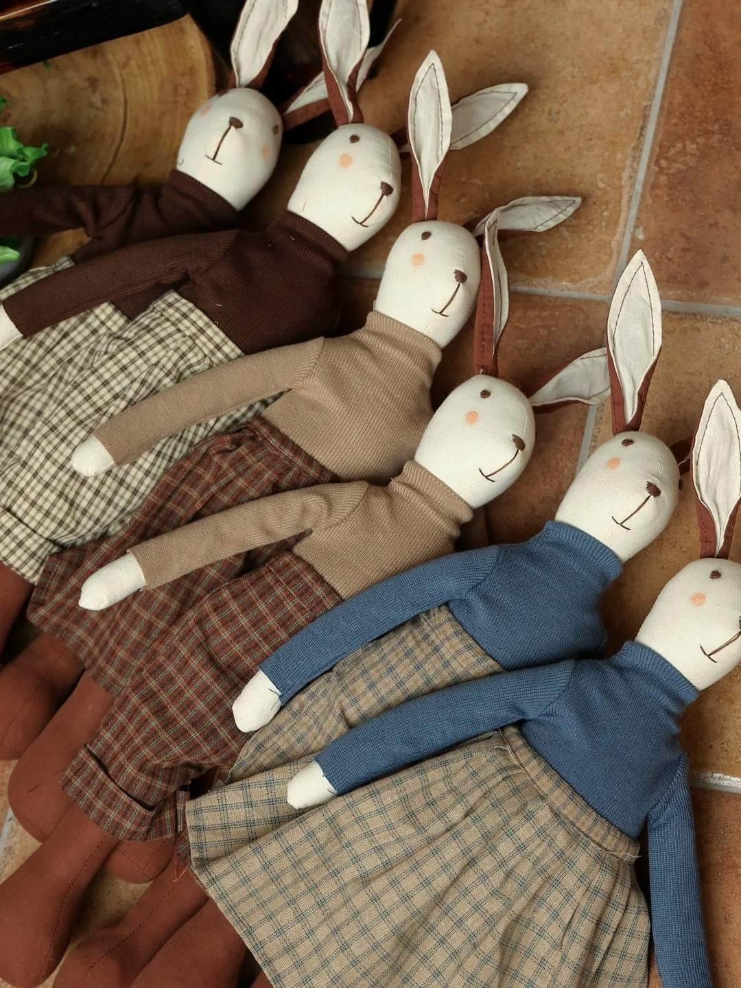 Adorable Fabric Rabbit Couple Dolls Home Decorations Children's Room Decor Boys Girls Sofa Entranceway Creative Handmade Art