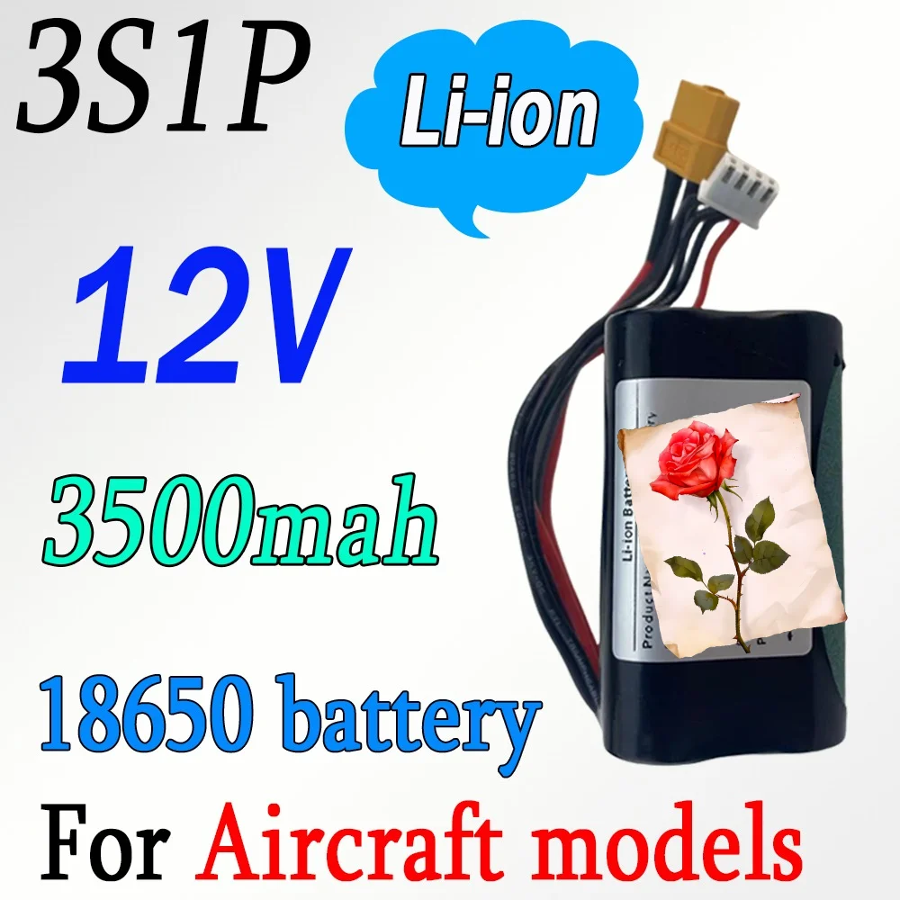 XH2.54-4P XT60 3S1P 12V 3.5Ah 12.6V High Capacity UAV Rechargeable Li-ion Battery for Various RC Airplane Drone Quadrotor