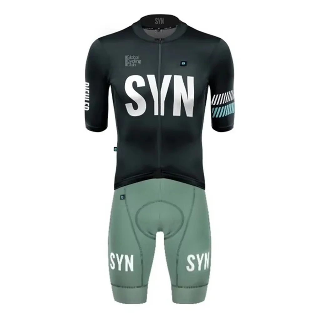 Summer Unisex summer short sleeve suit 2024 SYN short sleeve cycling Jersey and gel shorts Triathlon Suit Mtb