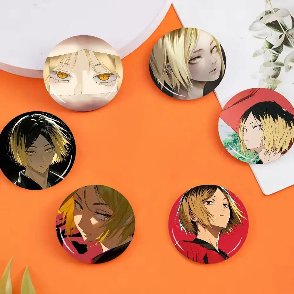 K-Kenma Kozume H-Haikyuu!!  25 32 44 58 75mm Circular Buttons Brooches Lapel Clips Trendy Ornament Festive Souvenir Present