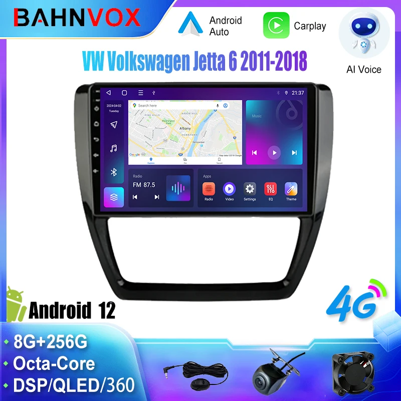 Android Car Radio GPS Navigation Multimedia Video Player for VW Volkswagen Jetta 6 2011 2018 Stereo Tape Recorder Screen Carplay