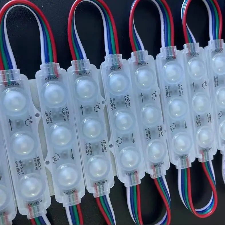 Dream Color Pixel RGB LED Module Light 12V WS2811 IP68 Waterproof Outdoor Advertising Sign Lens Digital LED String