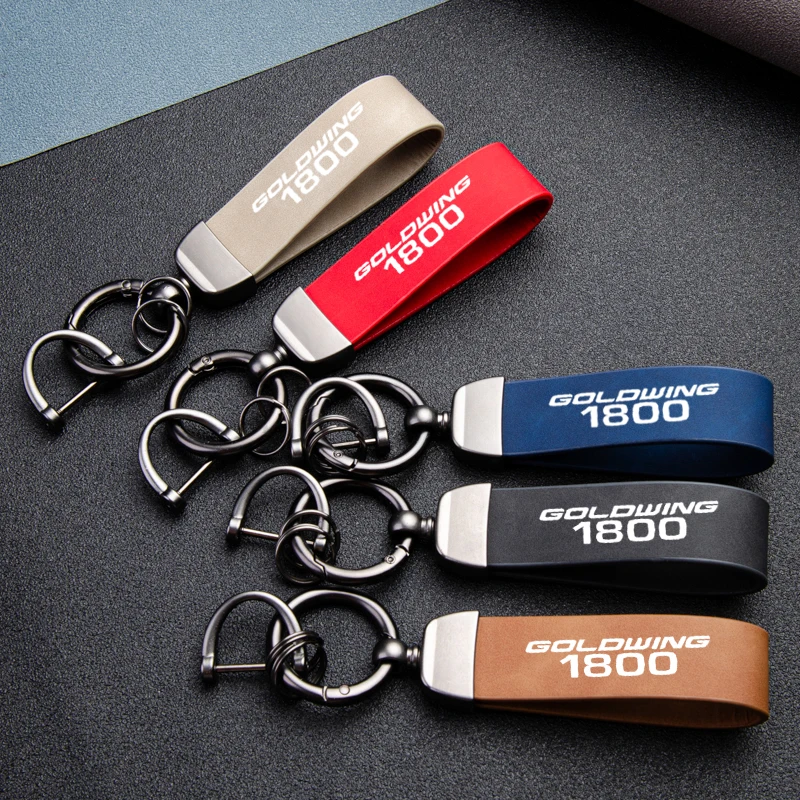 Fantastic Skin feel leather metal keychain For Honda Goldwing 1800 GL1800 F6B