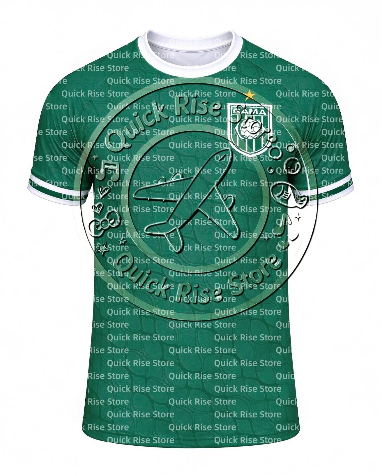 2026 SE Gama Football Jersey Men Kids Quick Dry Short Sleeve Soccer Shirt Green White Striped Sports Top Match Training Fan Wear