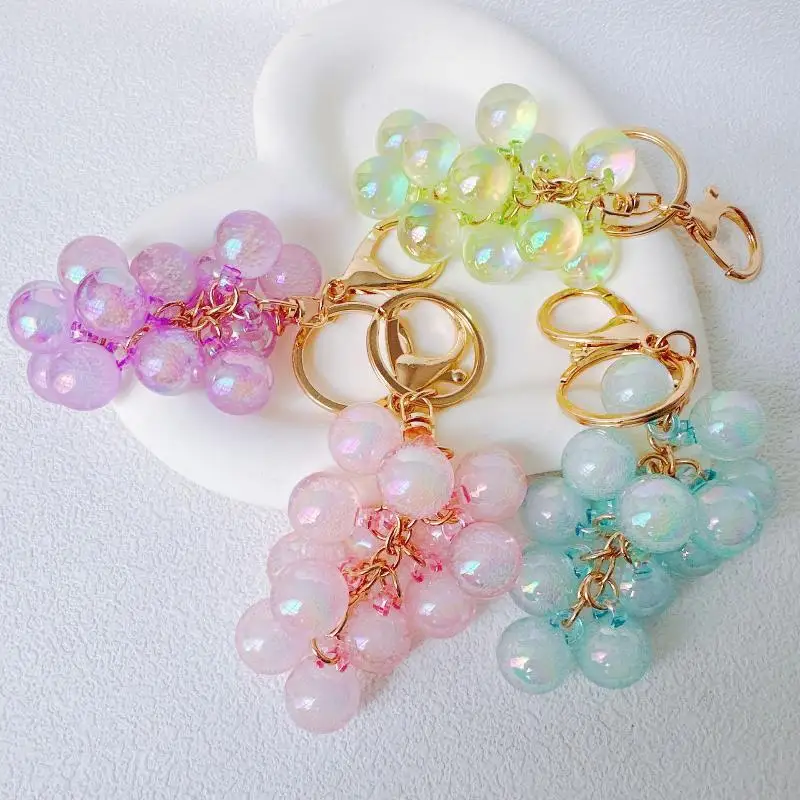 Verschleißfester Schlüsselanhänger, transparenter, traubenförmiger Acryl-Schlüsselanhänger mit Karabinerverschluss, zum einfachen Aufhängen, Schlüsselhalter für Rucksack – Detail 11