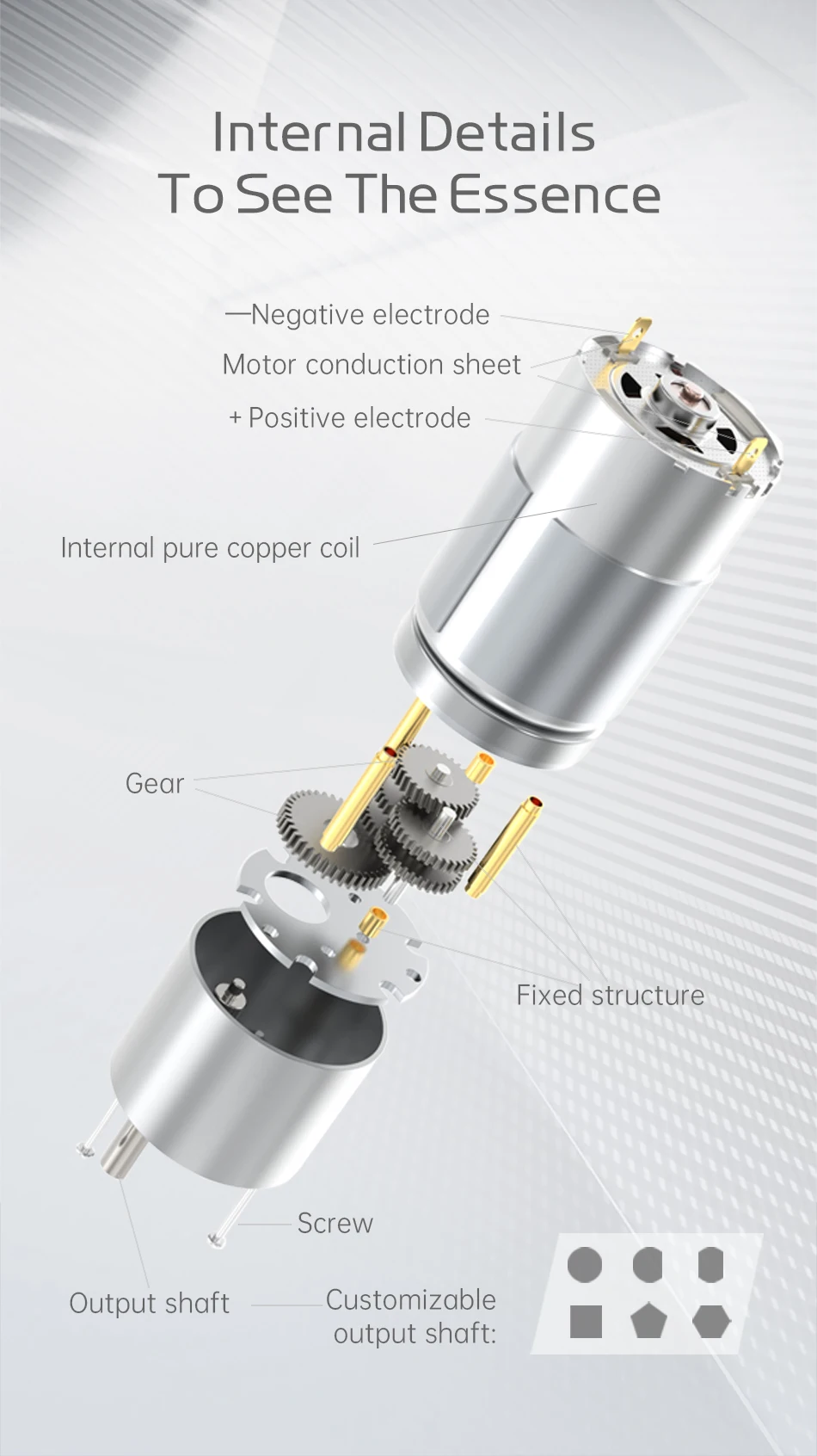 JGB37-555 Motor mit hohem Drehmoment, DC-Untersetzungsmotor, DC 6 V, 12 V, 24 V, langsamer Motor vorwärts und rückwärts – Detail 8