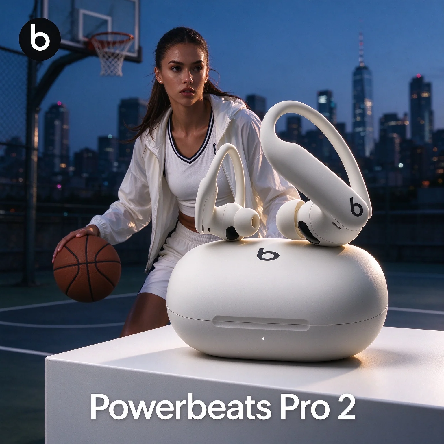 Beats Powerbeats Pro 2 Bluetooth Sport Earbuds, 45H Playback, Wireless Charge, Built-in Heart Sensor for Running