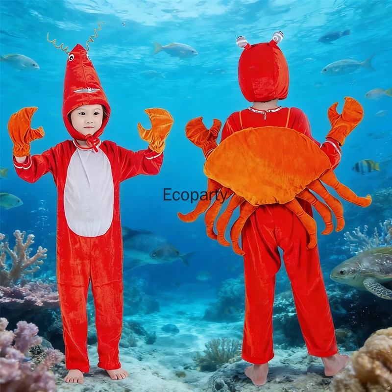 

Halloween Kindergarten Kids Animal Performance Costume Crab Tiger Lion Rabbit Cosplay Costume Boy Girls Cartoon Animal Jumpsuit