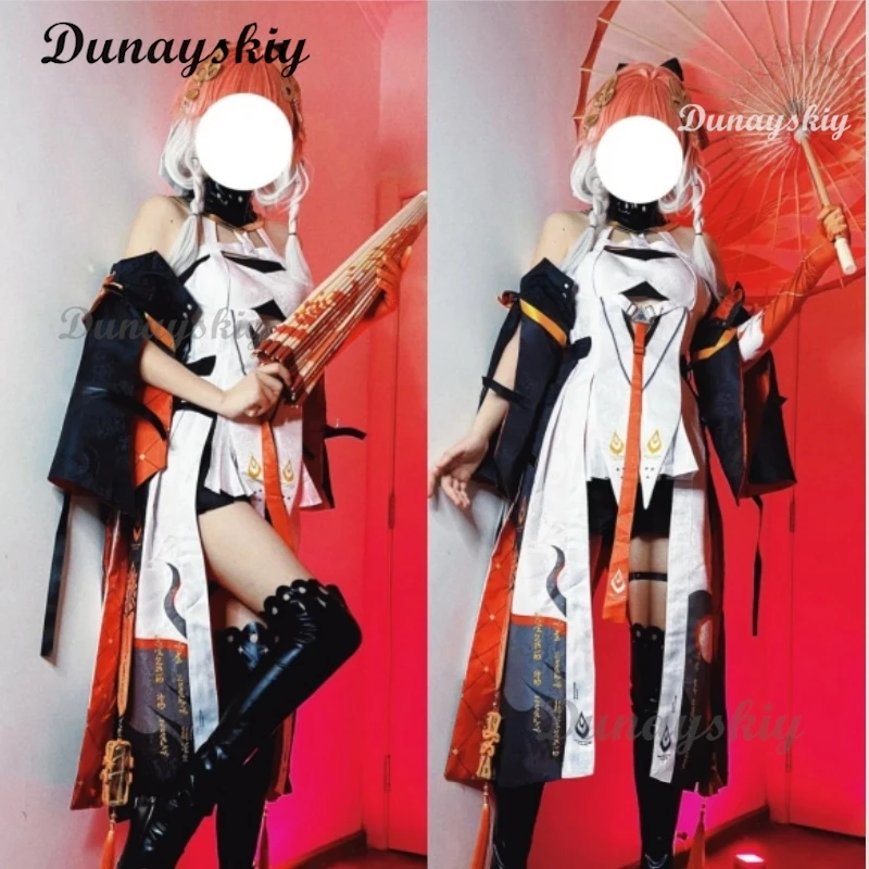 

Wuthering Waves Changli Косплей Костюм Парик Платье Униформа Головные Уборы Чулки Джинчжоу Хэллоуин Вечеринка для Женщин Девочек Реквизит