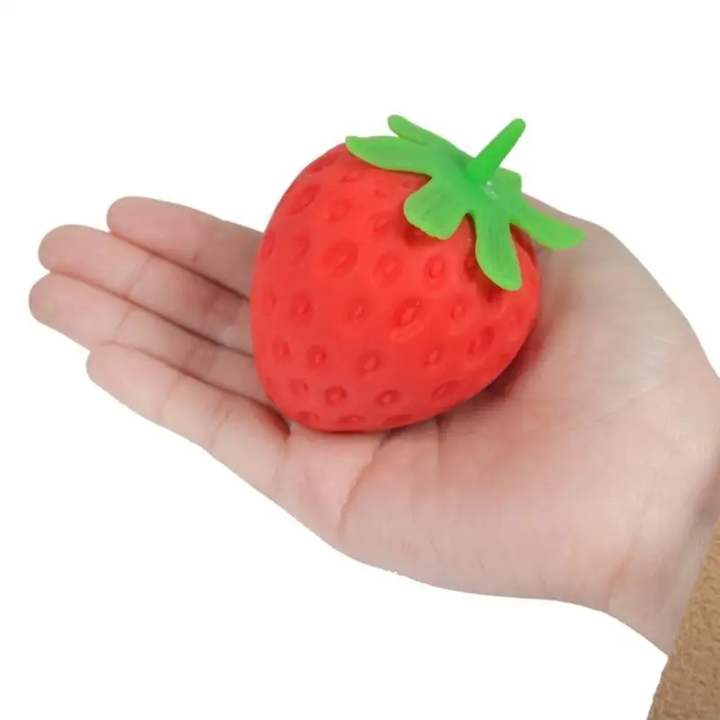 Streich Erdbeermodell Finger Hand Squeeze Toy Angst Zappel hinzufügen Therapiespielzeug hinzufügen