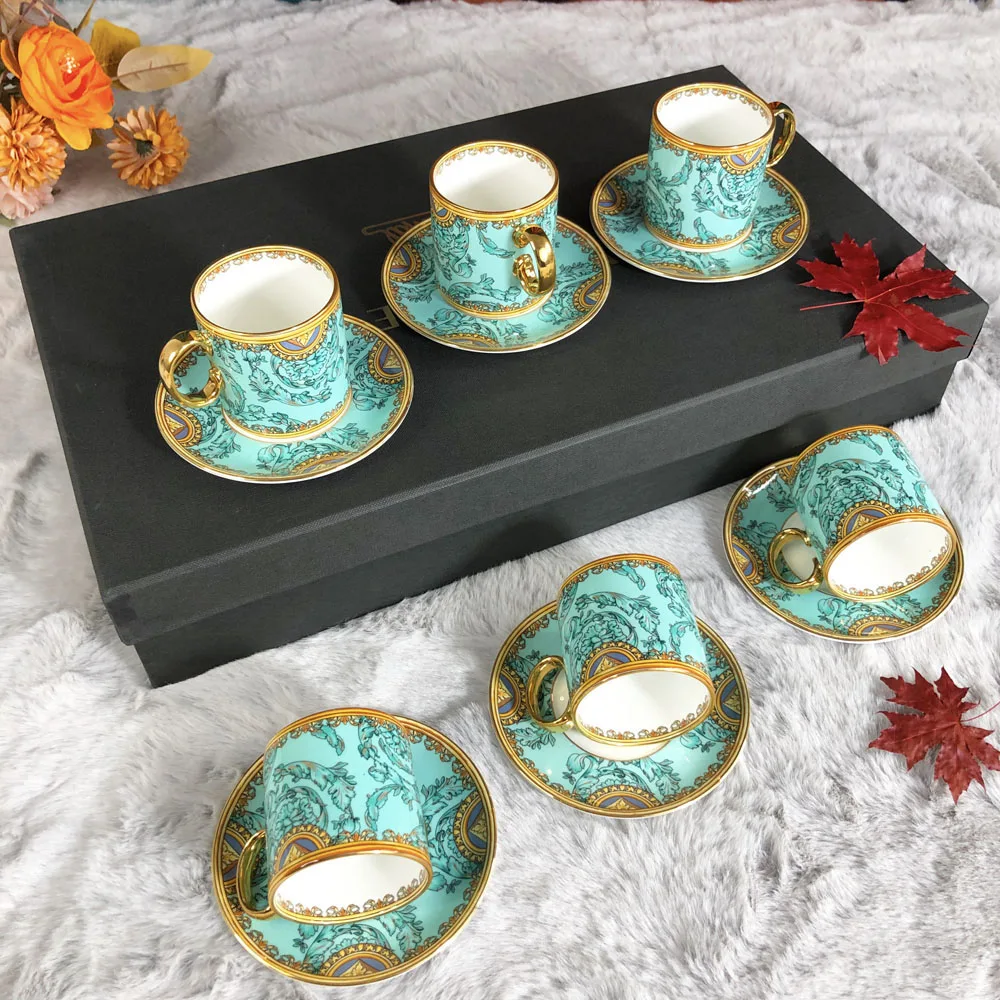 

European Light Luxury Espresso Cup Saucer Ceramic Phnom Penh Bone China Set Western Tea Set Tea Cup Set English Afternoon Tea