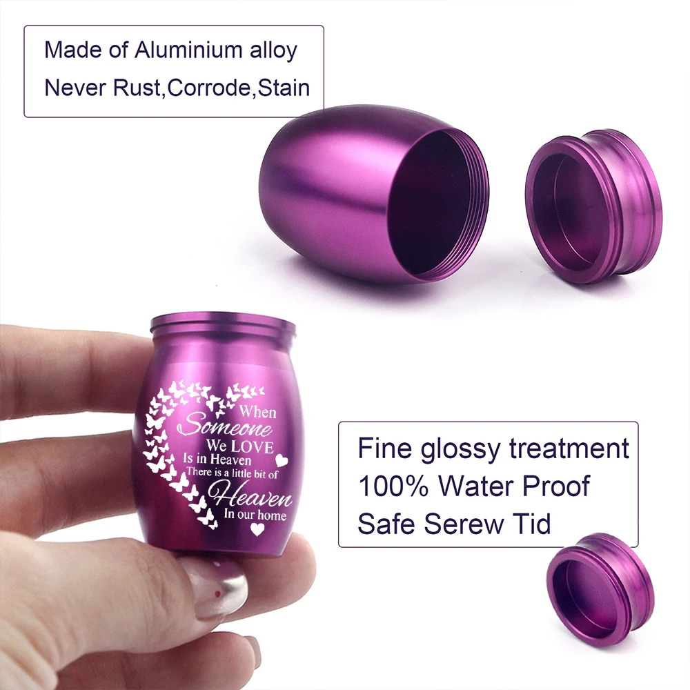 5 Stile Kleine Urnen für Menschliche Asche Mini-Kremationsurnen für Asche Aluminiumlegierung Gedenk-Aschehalter – Detail 4