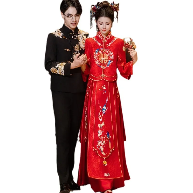 2024 New Xiuhe Bride Dress Wedding Clothes Outfit High-End Chinese Thin Toast Clothing Small Female