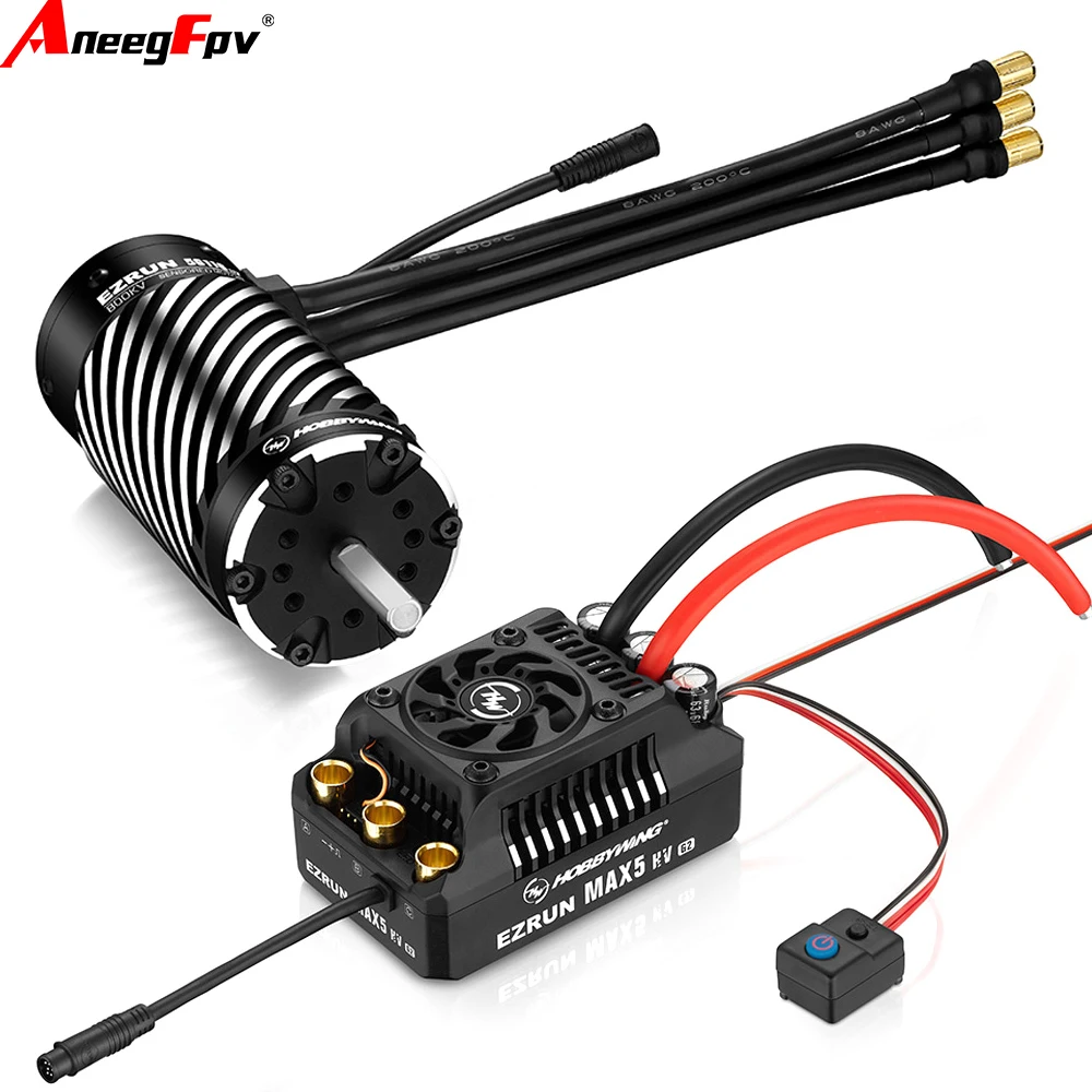 

Hobbywing EZRUN Max5 HV G2 250A Brushless ESC Sensorless ESC 6-12s with 56118SD G2 Motor 650KV 800KV 1100KV for 1/5 Buggy Car
