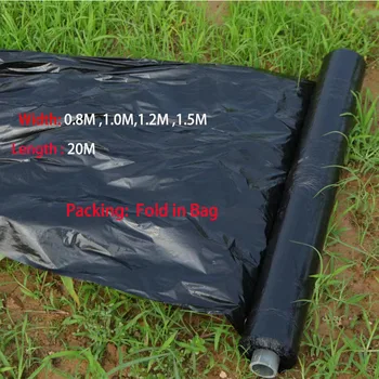 HEMAN การเกษตร Weeding Black Mulch Thicken 0.01 มม.ผักเรือนกระจกสตรอเบอร์รี่พลาสติกฟิล์มพืช Grow