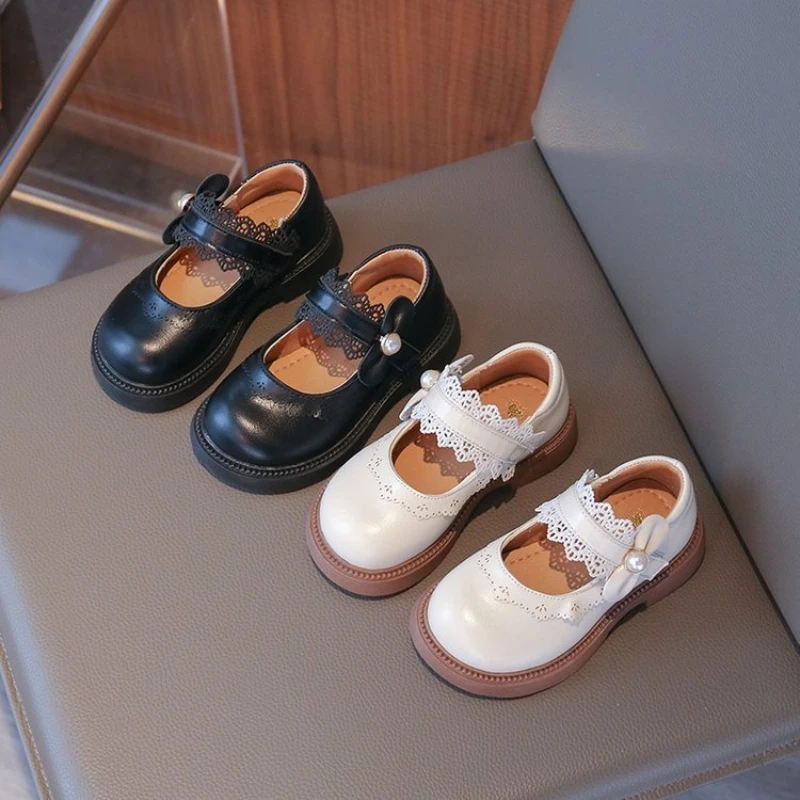 2025 Autumn New British Style Kids Leather Shoes Simple Versatile Girls' Casual Shoe Comfor Non Slip Child Performance Shoes
