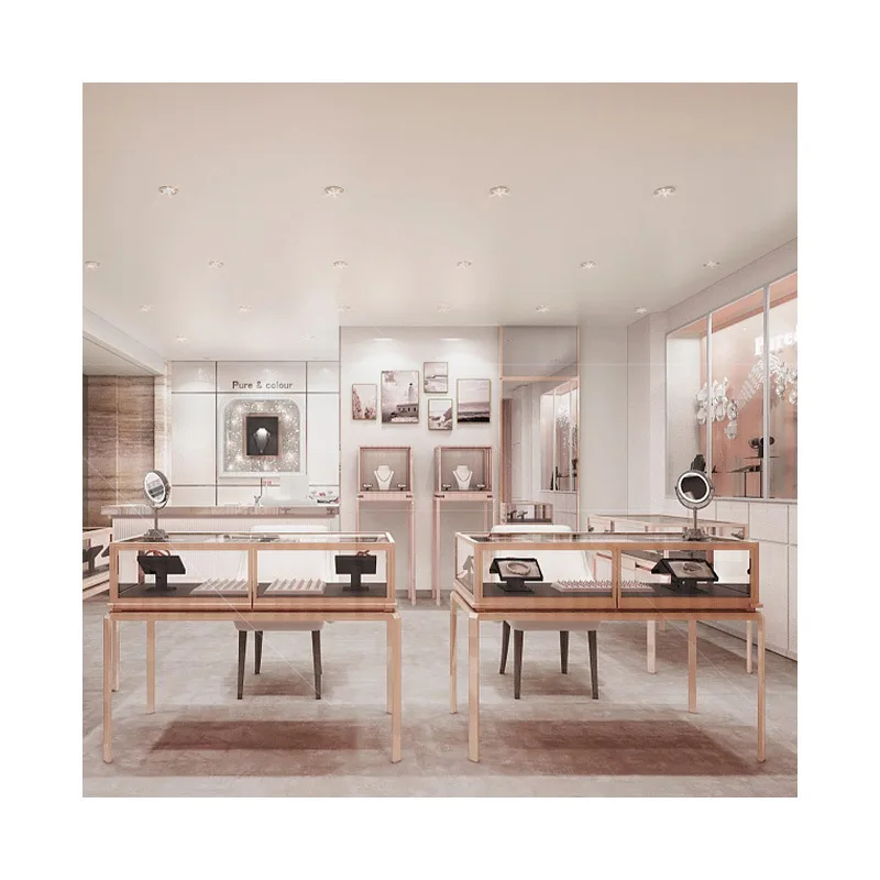 на заказ.Новый шкаф-витрина для ювелирного магазина со светодиодной подсветкой, многослойная стеклянная стойка, настраиваемый цвет и дизайн