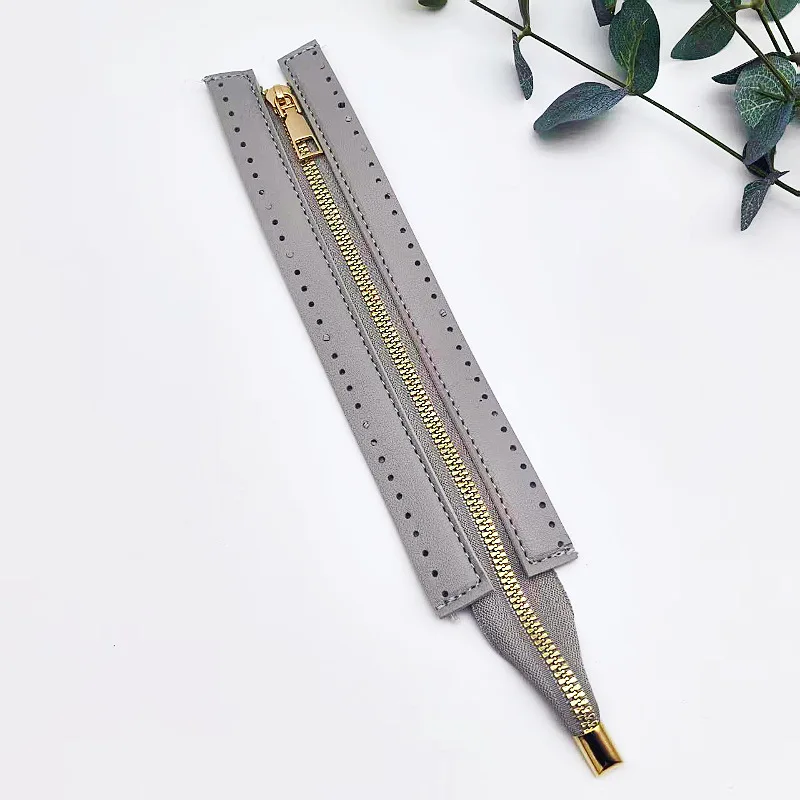24cm DIY Handmade Bag Zipper Accessories 6-Color DIY Handmade Bag Zipper 24cm Pu Metal Zipper Woven Bag Accessories
