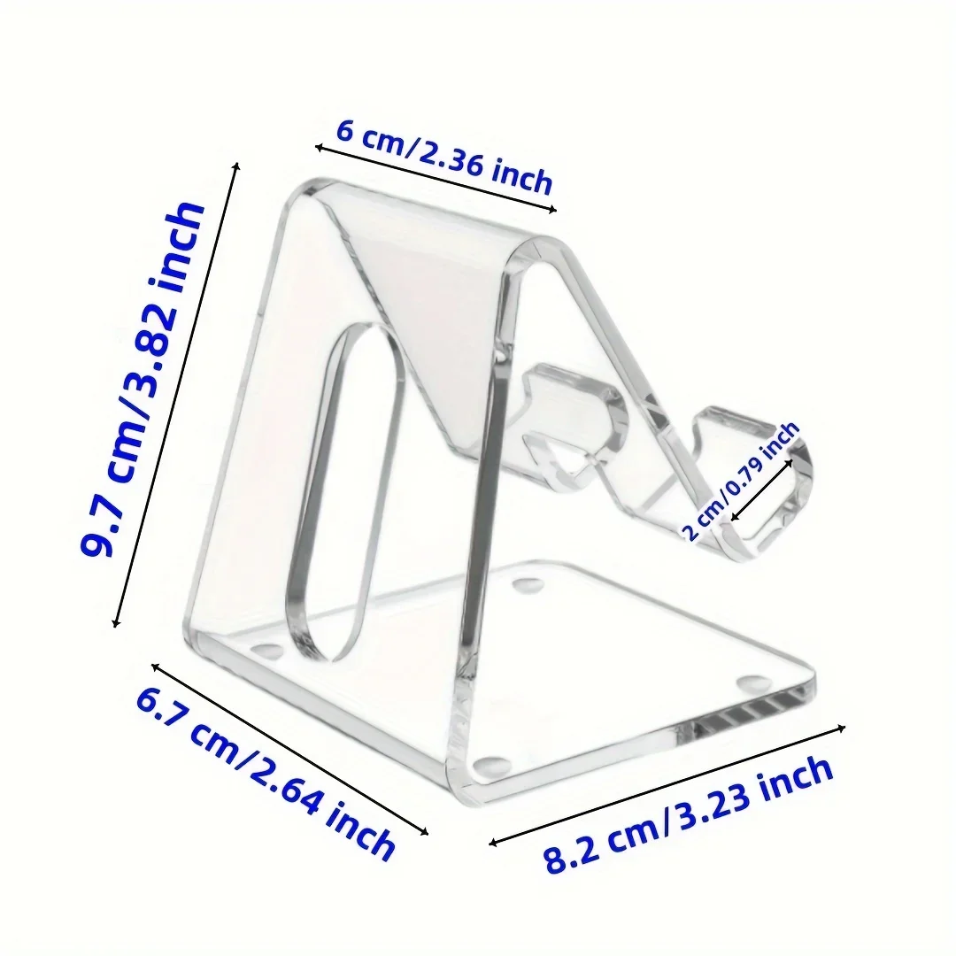 1pc suporte de telefone transparente acrílico, todos os smartphones 4-8 polegadas, mesa, acessórios de material de escritório.