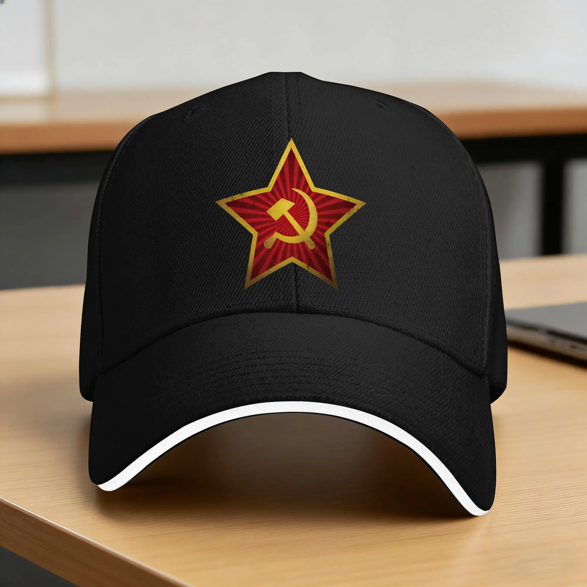 Cccp Soviet Red Star Insignia Distressed Baseball Cap  Kpop Rock Sun Visor Trucker Hat Couple Women Trendy Design Baseball Caps
