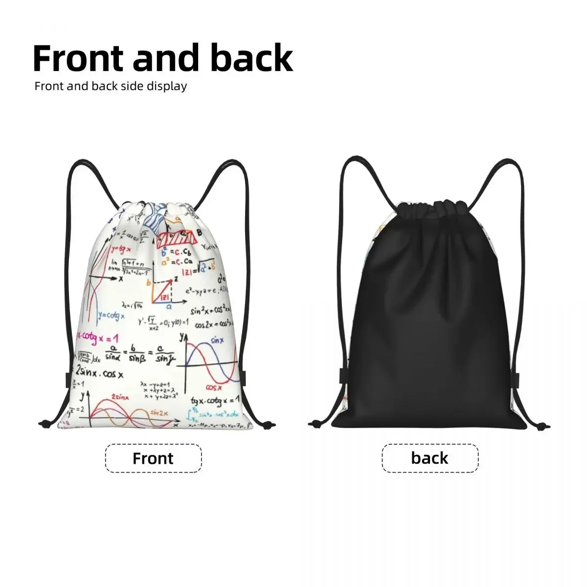 Mathematics Formulas Maths Numbers Drawstring Bag for Shopping Yoga Backpacks Men Women Geek Science Puzzle Sports Gym Sackpack