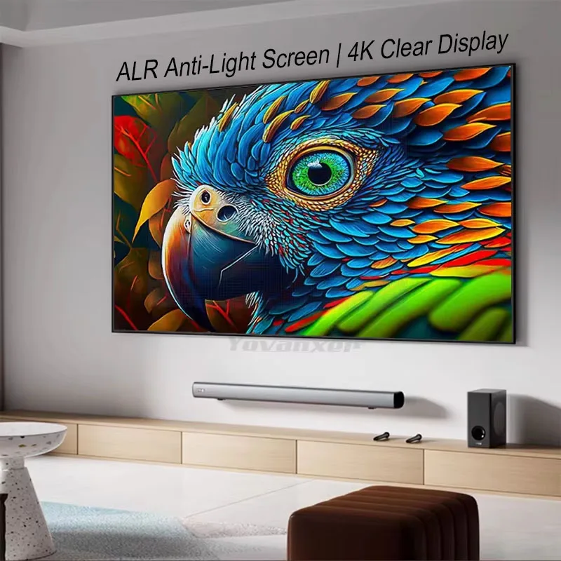 

Проекционный экран ALR с узкой рамкой 72-133 дюйма, 4K 8K HD, с защитой от внешнего света, для проекторов с обычной проекцией