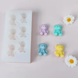 1 piece, new knitted teddy bear silicone mold, sugar flipping baking chocolate decoration cartoon teddy bear mold