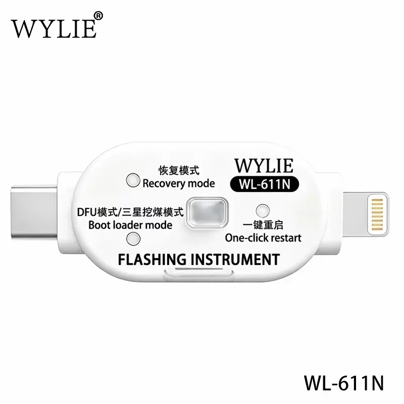 WYLIE WL-611N Flashing Device with Type-C/L Interface for IP Android Repair Recovery Mode DFU Mode Download Mode Restart Tools