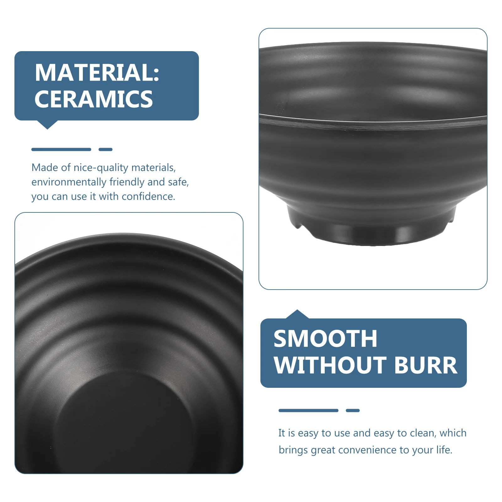 

1 set 1 Set Black Soup Noodle Bowl For Home Restaurant Kitchen Tableware Melamine Rice Bowl Kitchen Supply