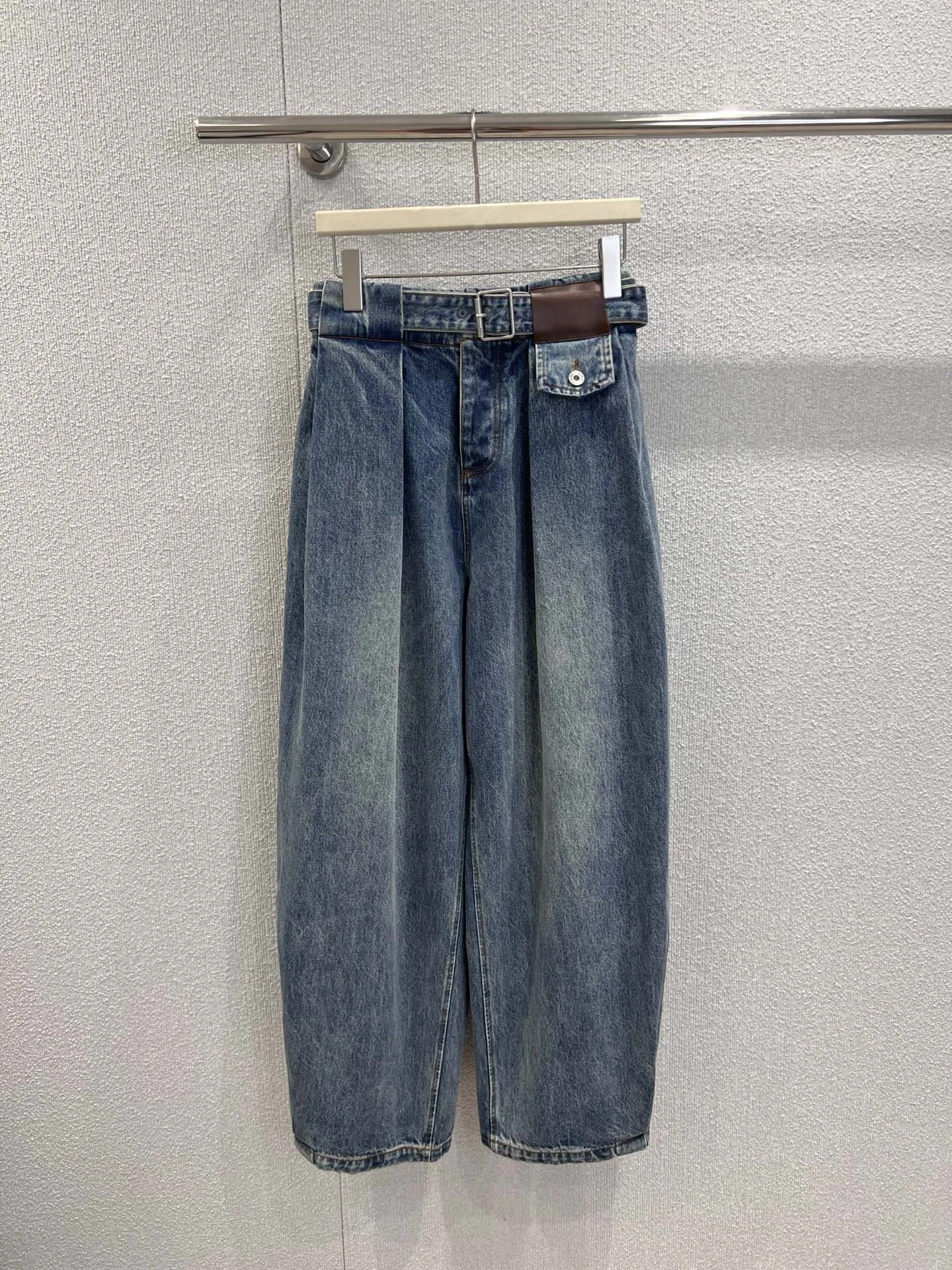 

Waed Wide Leg Jeans Women's Loose Fit Casual Sle High Waist Denim Pants Pleated Belt Faionable Lazy Sle Winter Wear