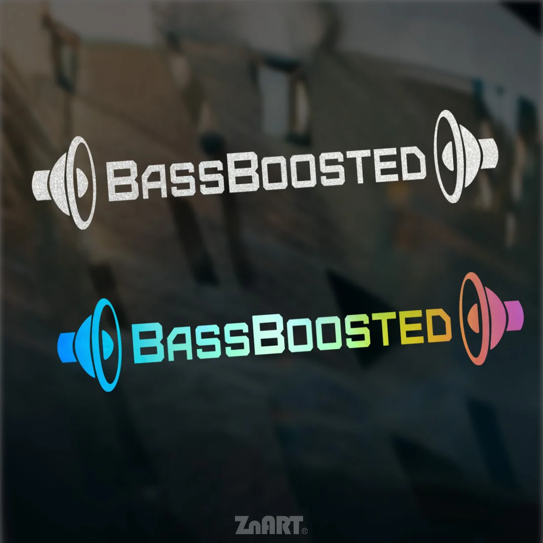 1pcs Speaker Shape Creative Reflective Vinyl Sticker Sparkling Bright Decal with Reflective Effect When Lit By Car Lights