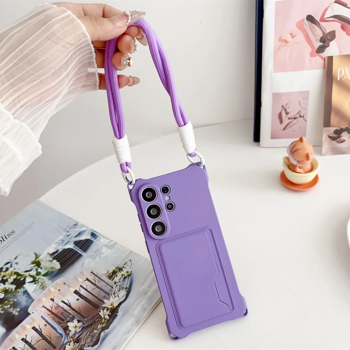 Handgelenkband Brieftasche Kartenhalter Handyhülle für Samsung Galaxy S26 S25 S24 Ultra S23 FE S22 Plus A17 A56 Silikon Schutzhülle – Detail 28