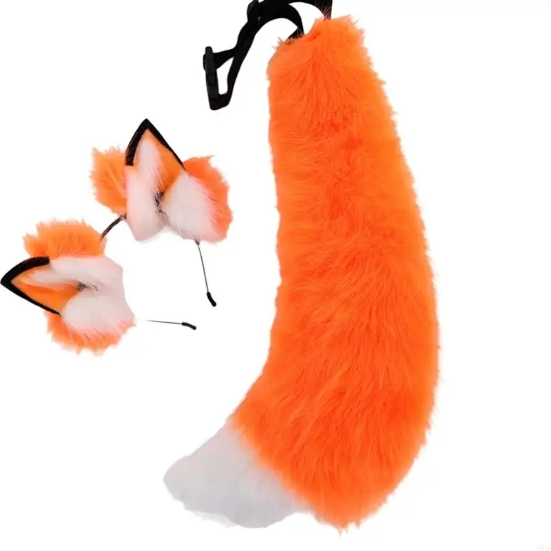 Handgemaakte pluche vossen oren hoofdbanden namaakbont staart voor Halloween cosplay feestkostuums accessoires voor kinderen en