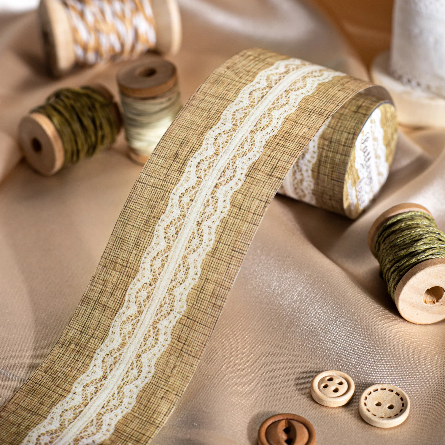 1pcs DIY Decoration Adhesive Tapes Japanese Lace pattern Washi Tapes Masking Tapes stickers stationery view 2