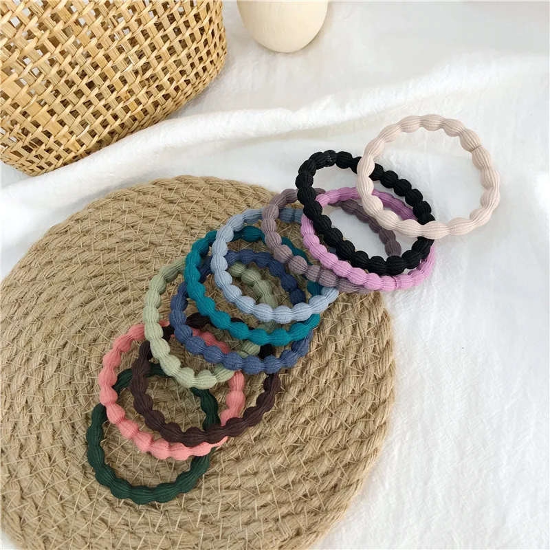 Cute Dark Color Hair Ties Seamless High Elastic Basic Hair Rubber Bands Daily Simple Ropes for Women Girls Hair Accessories