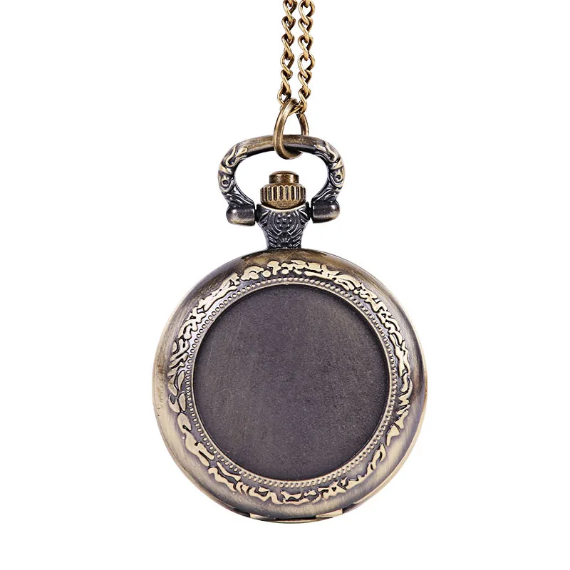 Vintage Cao Cấp Đồng Đen Bạc Màu Mặt Thạch Anh Đồng Hồ Bỏ Túi Cho Nam Nữ Nhỏ Fob Dây Chuyền Vòng Cổ Đồng Hồ Mặt Dây Chuyền Đồng Hồ